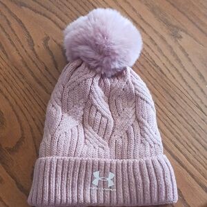 Under Armour Kids' Pink Knit Pom-Pom Beanie